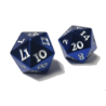 Ultra Pro Heavy Metal D20 2-Dice Set (Blue w/ White Numbers)